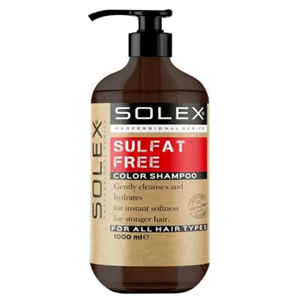 شامپو بدون سولفات موهای رنگ شده سولکس solex حجم ۱۰۰۰ میل
